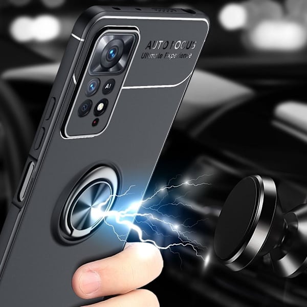 Sormirenkaan tukijalkakotelo Xiaomi Redmi Note 11 Prolle Black