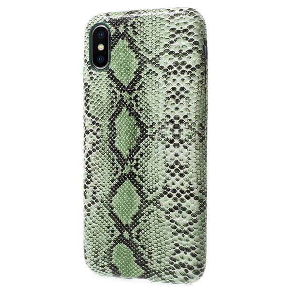 iPhone X - cover Snake Skin Pattern - Grøn Gold