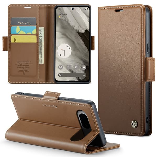 CASEME Retro Lompakkokotelo Pixel 8 Blue