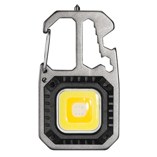 Lommelykt Oppladbar COB-lys Flaskeåpner Skrutrekker Multilampe Black