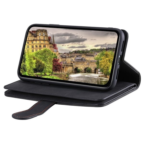 Til Samsung Galaxy S25 Edge Etui med Lynlåslomme og 9 Kortlommer Black