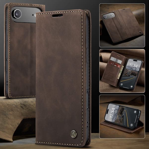 CASEME Retro tegnebog taske til iPhone Air Brown