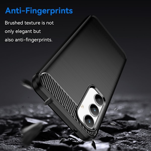 Samsung Galaxy A35 Karbon fiber Texture Skal - Svart Svart