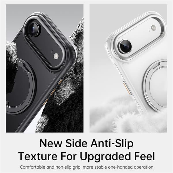 Mobildeksel til iPhone Air kompatibelt med MagSafe med støtte TPU PC bakdeksel - Svart Black