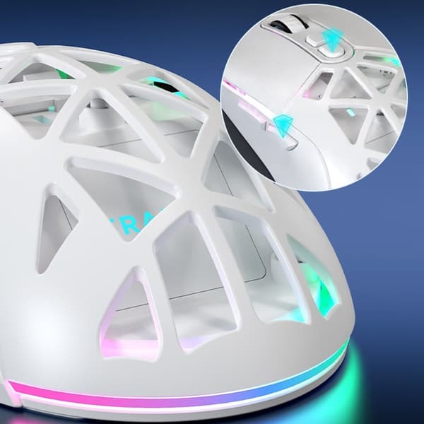 ERAZER Letvægts-RGB-gamingmus – Med ledning, 7 knapper, 12.800 DPI Black