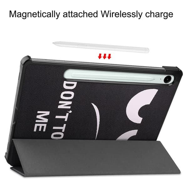 Til Samsung Galaxy Tab S10 Lite / S10 FE / S9 FE Etui med Mønster og Stativ - Don't Touch Me Multicolor
