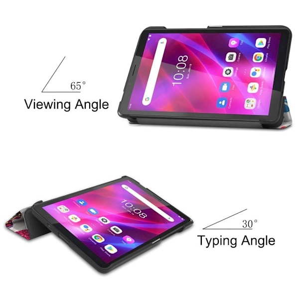 Tri-fold Fodral till Lenovo Tab M7 (3rd Gen) - Butterflies Vit