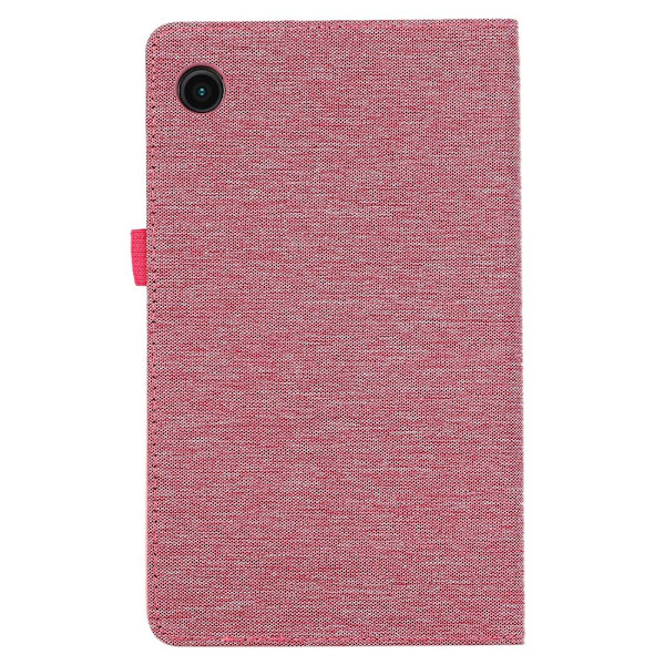 Samsung Galaxy Tab A9+ Vikbart fodral korthållare Tygtextur Rosa