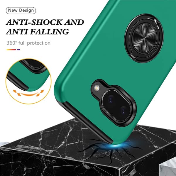 Til Pixel 10a Deksel Hybriddeksel med Finger Ring Green