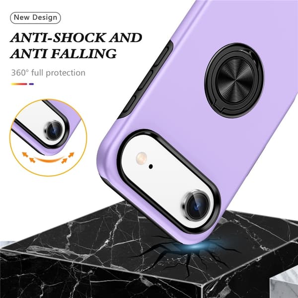 For iPhone Air Hybrid-deksel med Fingerring Purple