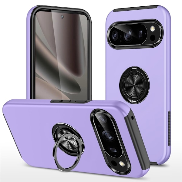 Til Pixel 10 Pro / Pixel 10 Deksel Hybriddeksel med Finger Ring - Purple