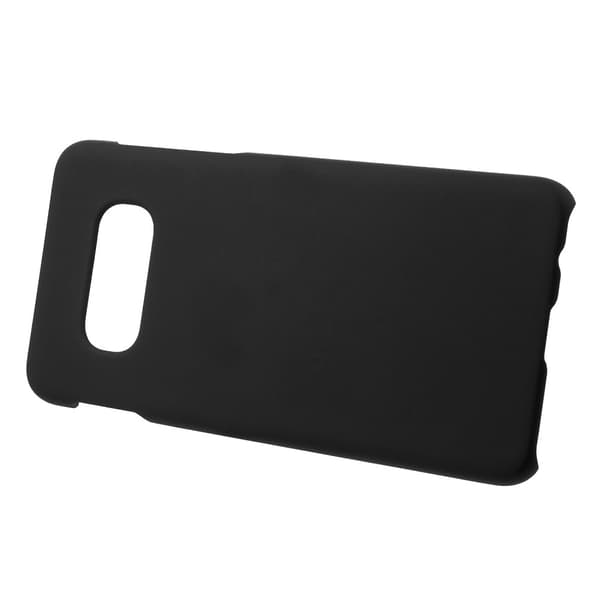 Rubberized Hard Plastic Phone Kansi - Samsung Galaxy S10e - Musta Black