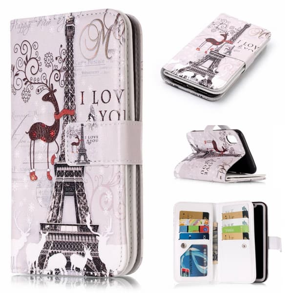 Lompakkokotelo with 9 Card Slots - iPhone XS Max - Eiffel Tower