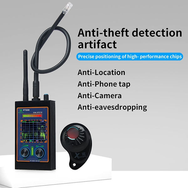 højfølsom trådløst RF-signal skjult kameradetektor Scan magnetisk GPS-locator Black