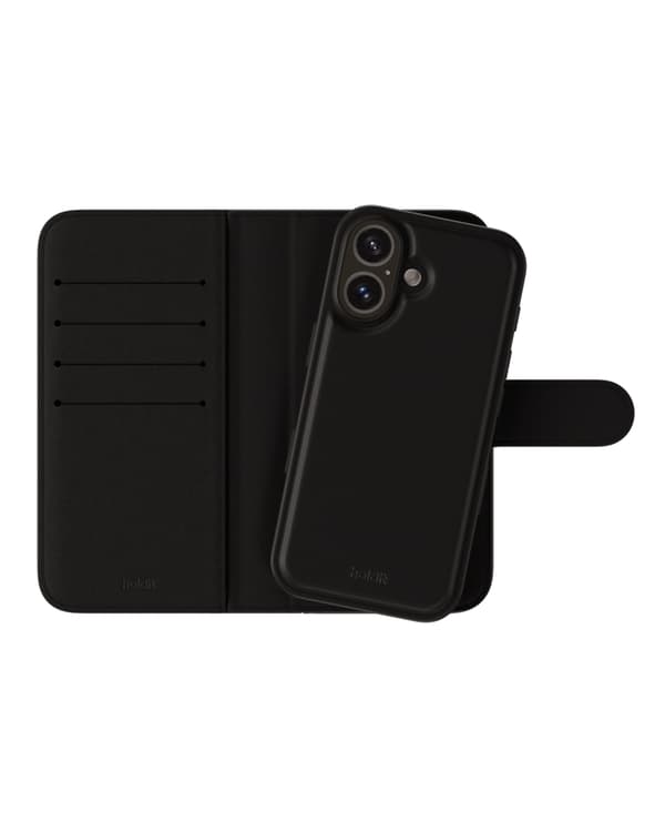 Holdit Cover Wallet Case Magnet Plus Black til iPhone 16 Plus Black