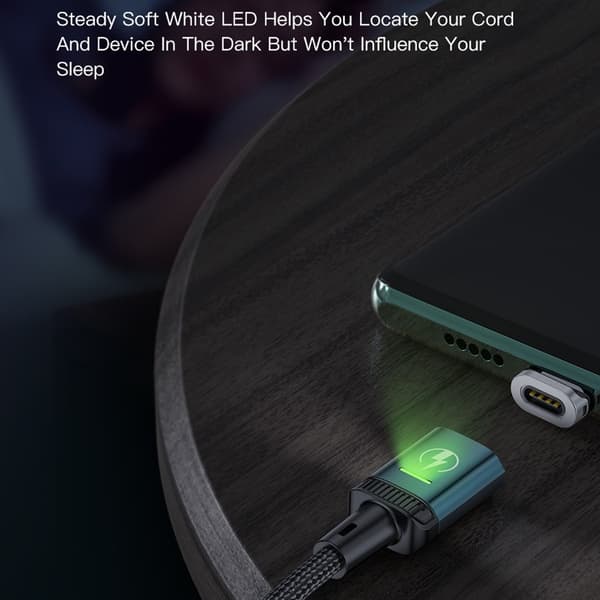 KUULAA 2m 3A Magnetisk Kabel USB-C / iP (5-14) / Micro USB 3-i-1 Opladning + Data Black