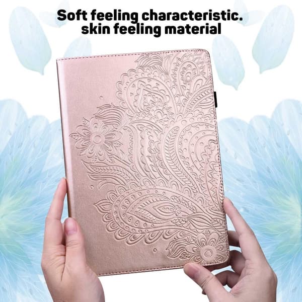 Tablettdeksel med blomstertrykk for iPad 10.9 (2022) - Roségull Pink gold
