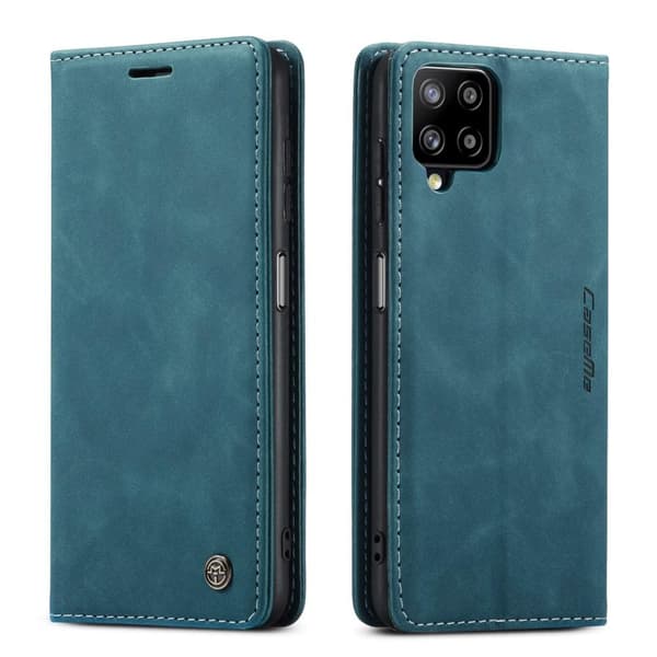 CASEME Retro Lompakkokotelo Samsung Galaxy A12 - Sininen Blue