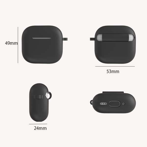 Til AirPods 4 5 stk Tilbehør Etui Opbevaringsboks Halsrem Hovedtelefonholder Nøglering - Sort Black