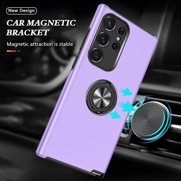 Samsung Galaxy S24 Ultra Fingerring Kickstand Hybrid Taske Purple