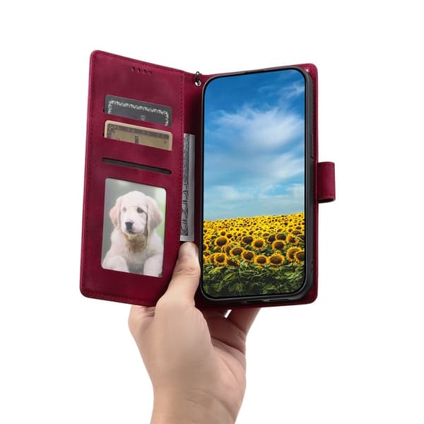 Til Samsung Galaxy S26 tegnebogscover Cover Shell Mandala Blomstermønster Red