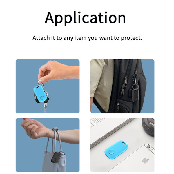 Nyckel Nycklar Väska Bagage sökare Smart Tracking Locator IOS Svart