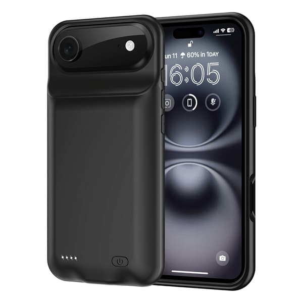 Ladetui  For iPhone Air 6000mAh oppladbart batterideksel Powerbank Transparent