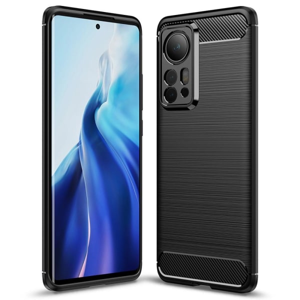 Xiaomi 12 Pro Hiilikuiturakenteinen TPU-kotelo - musta Black