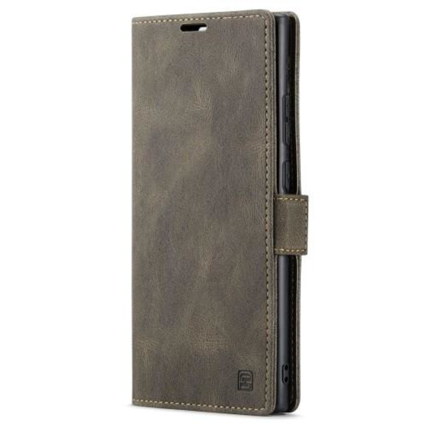 AUTSPACE A01 Retro lompakkokotelo Samsung Galaxy S23 Ultra - Kahvi Brown