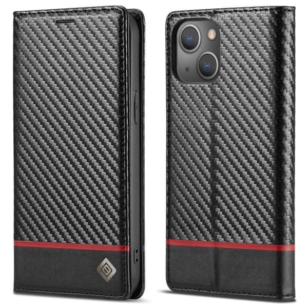 LC.IMEEKE Lommebok - deksel til iPhone 15 - Svart Black