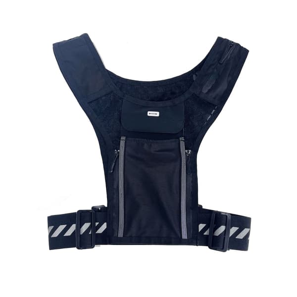 Refleksvest til løb, 3-liters væskesystem med lomme til touchskærm (til løb og cykling) Black