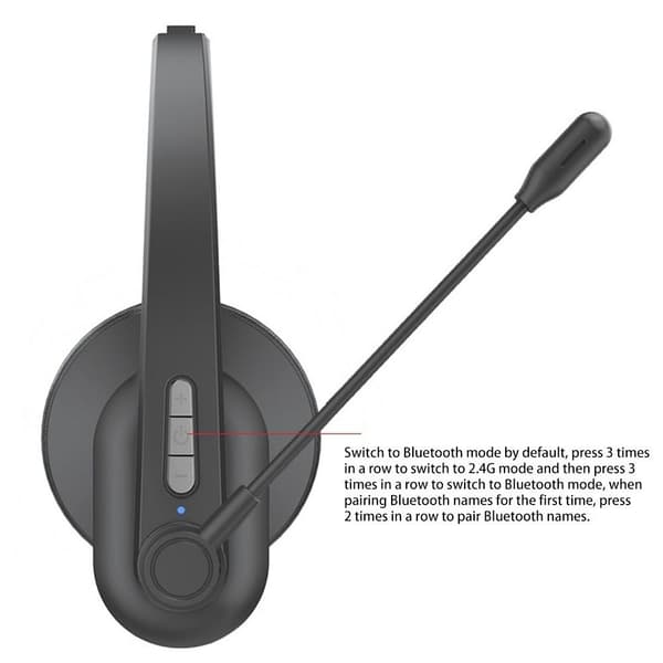 OY631 Bluetooth 5.3 Headset Kundeservice Hovedtelefon med mikrofonheadset. Black