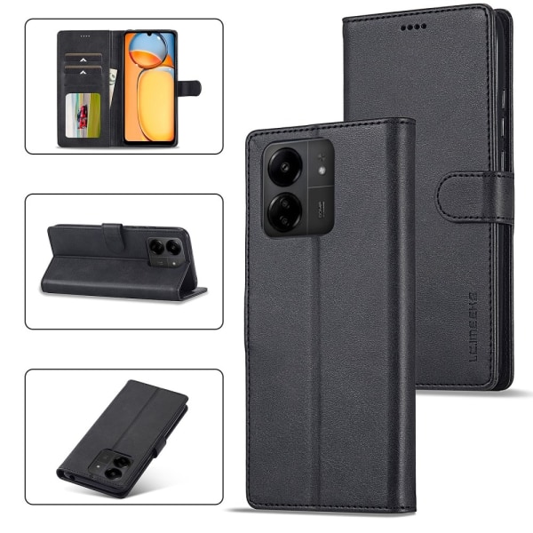 LC.IMEEKE Pung etui Etui Shell til Xiaomi Redmi 13C Black