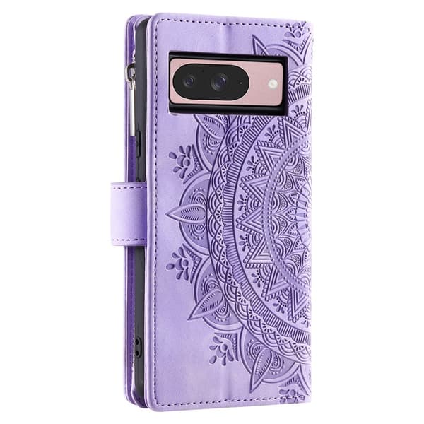För Google Pixel 10 Pro / 10 / 9 Pro / 9 plånboksfodral Fodral Skal Mandala blommönster Lila