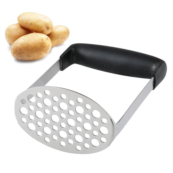 Potatispress Potatismos Rostfritt Stål Kökstillbehör Grönsakspress Kökspryl Svart