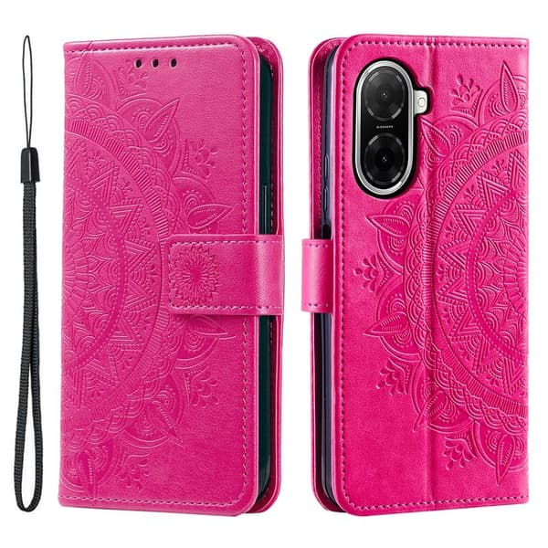 Til Xiaomi Redmi A5 4G / Poco C71 4G Stand Cover Totem Tegnebogsetui Pink