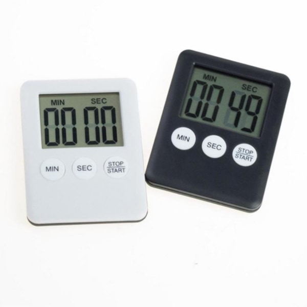 Tunn kökstimer Timer Stor Skärm Digital magnetisk nedräkning Svart