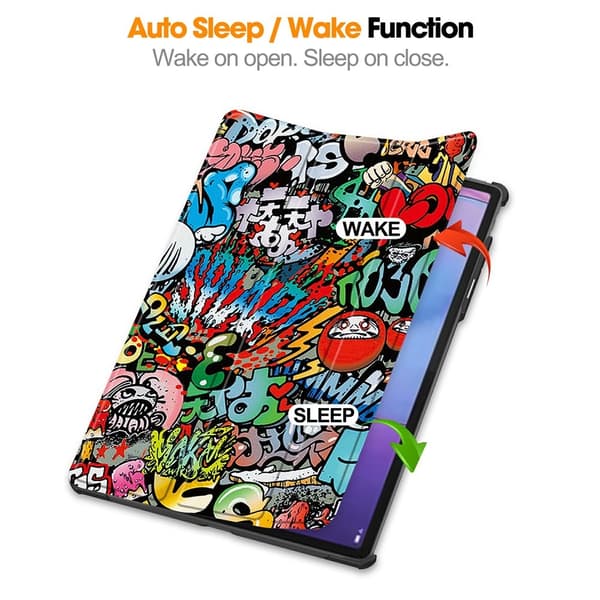 Til Lenovo Idea Tab Pro Gen 2 13" Deksel Tri fold Stativ Mønstertrykk - Graffiti Multicolor
