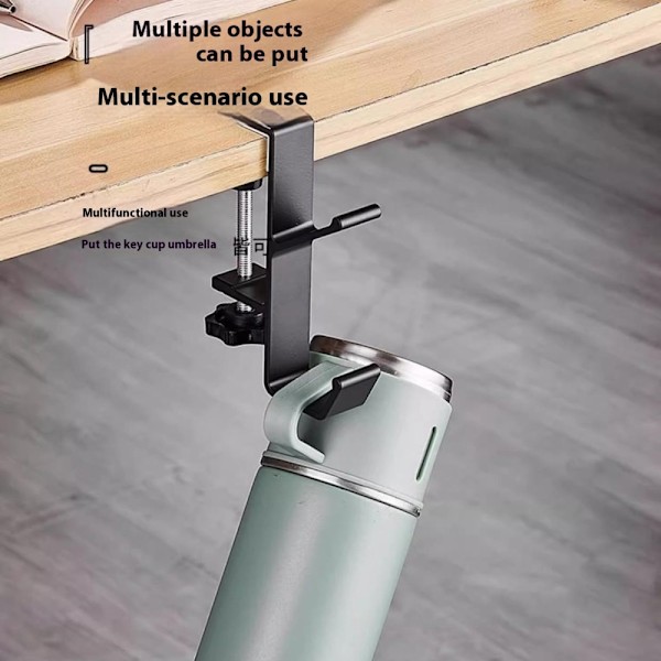 Skrivbord Kantkrok Ryggsäck Väska Hörlurar Hängare Under Bord Förvaring - Svart Svart