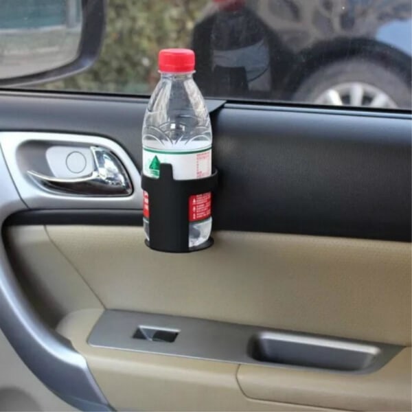 Mugg / Burk / Flaska hållare för bil med kapsylöppnare Svart