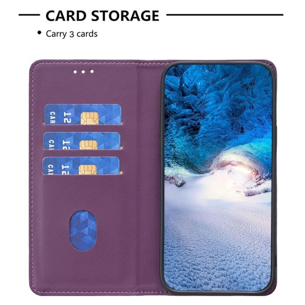 BINFEN COLOR Google Pixel 8a -kotelo PU-nahkainen puhelimen Dark purple