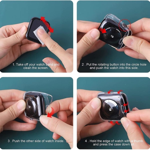 Skyddande Transparant Skal TPU för Apple Watch Series 7 41mm Transparent