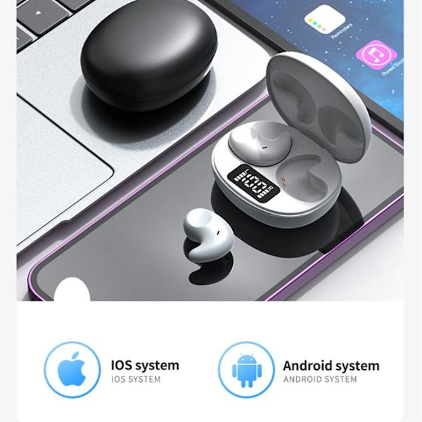 In-ear sovehodetelefoner med Bluetooth - Svart Black