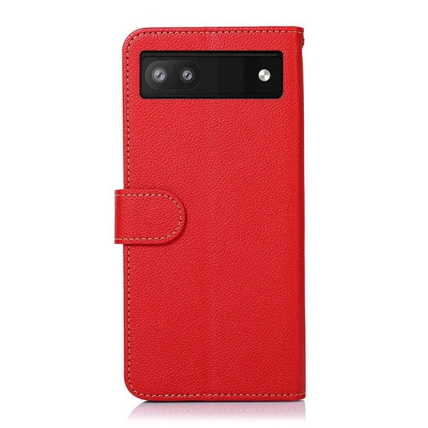 KHAZNEH Plånboksfodral till Google Pixel 6a - Röd/Svart Röd