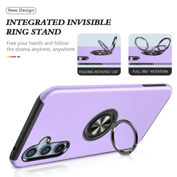 Samsung Galaxy S24 Finger Ring Kickstand Hybrid Case Purple