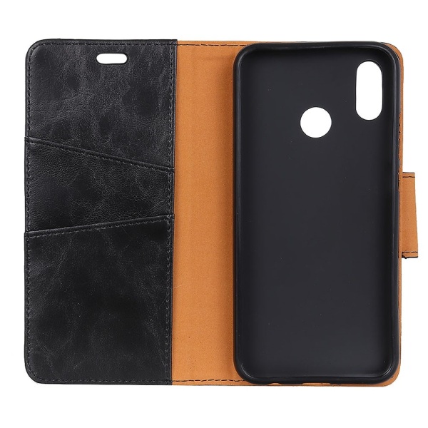 Crazy Horse Retro Style Wallet Cover til Huawei Honor 10 - Sort Black