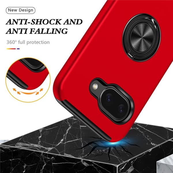 Til Pixel 10a Deksel Hybriddeksel med Finger Ring Red