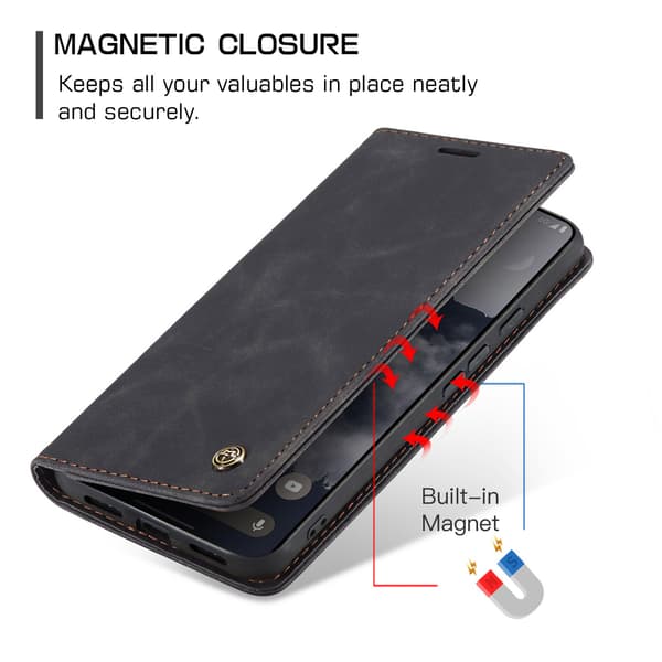 CASEME Puhelimen lompakkokotelo jalustalla Google Pixel 11 Pro ja Google Pixel 11 Black