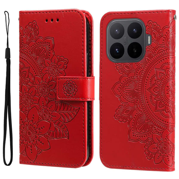Til Xiaomi 17T Lommebokdeksel Mandala Red