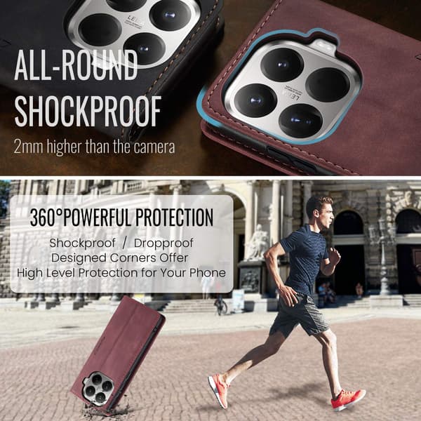 CASEME Til Xiaomi 17T Lommebokdeksel Red